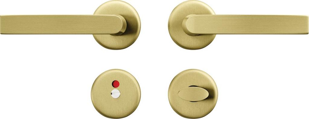 AXA Türbeschlagset für Innentüren – Klickverschluss – Türgriff aus Aluminium – für WC/Badezimmer – Türgriff mit runder Rosette