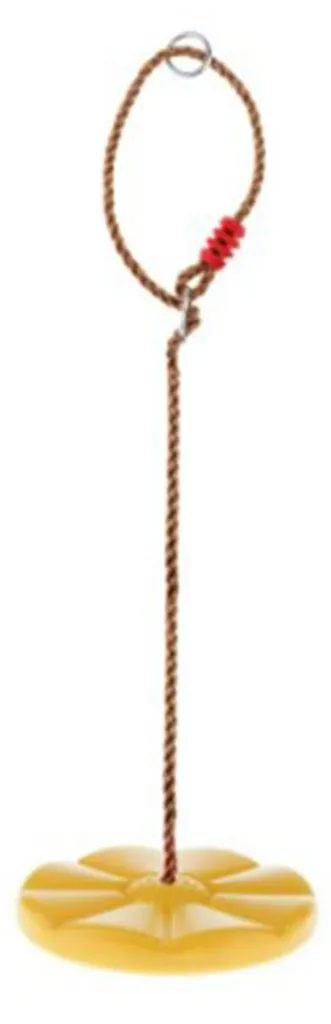 Siège de balançoire jaune pour portique de jardin avec corde en PE