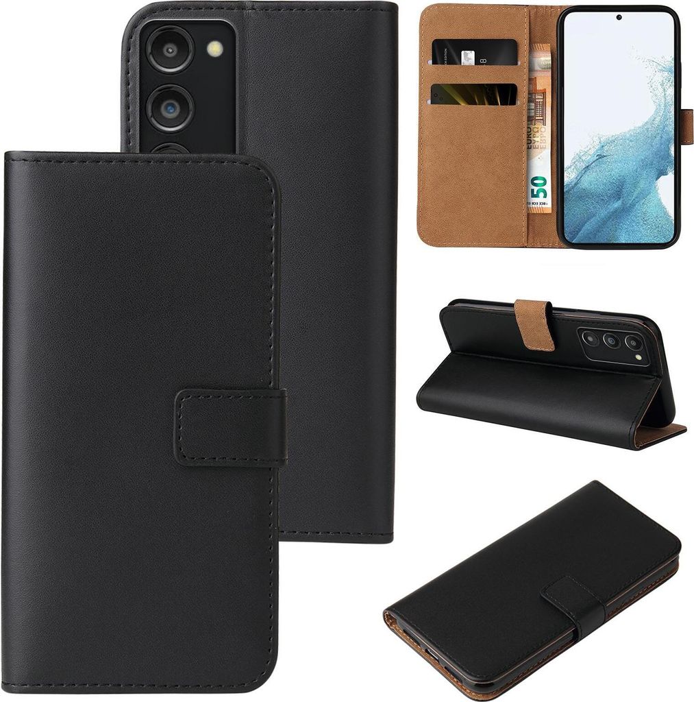 Handy Hülle für Samsung Galaxy S23 Klapphülle Bookcase Flip Cover Handy Tasche Etui Farbe: Schwarz