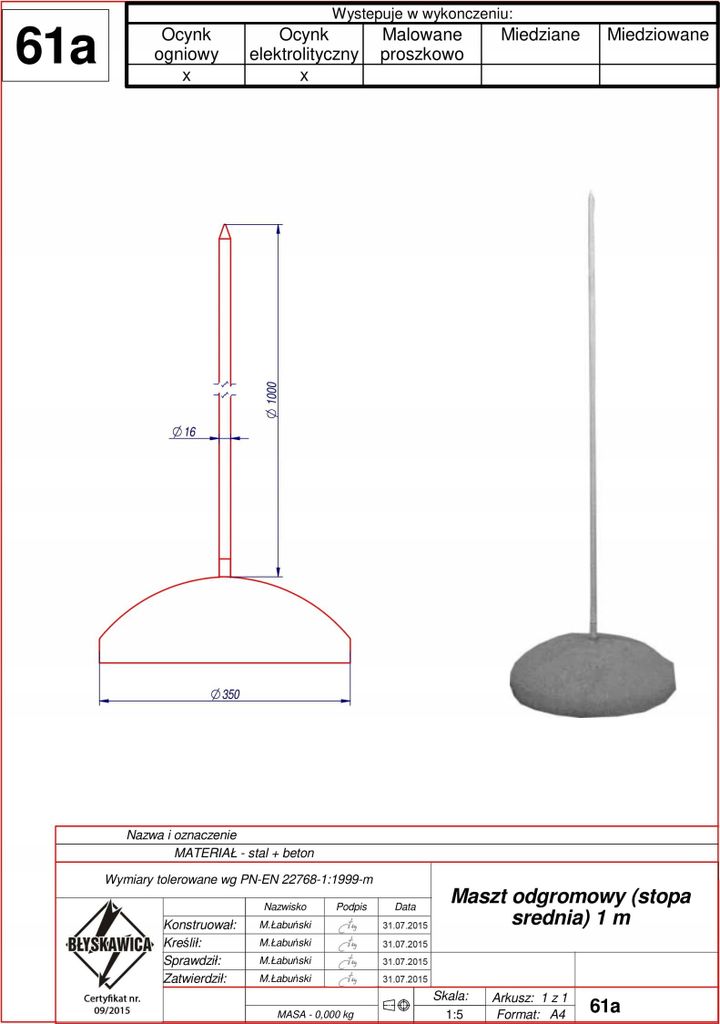 Blitzschutzmast-Set - 1 Mb Windzone I, Ii