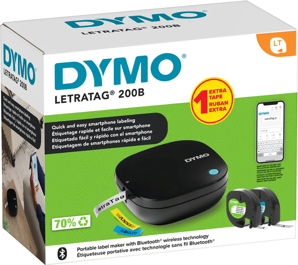 Machine à Étiqueter Dymo LetraTag LT 200B pour Rangement Maison et Bureau