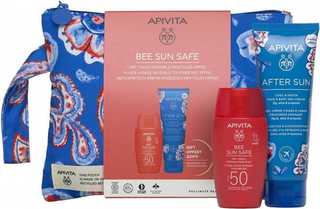 Apivita Pack Bee Sun Safe Dry Touch Invisible Face Fluid SPF50