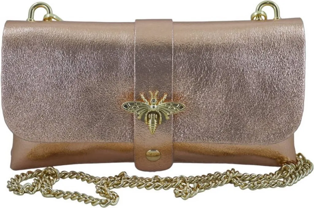 Sac en cuir italien Barberini's 95811856721 avec finitions dorées luxe