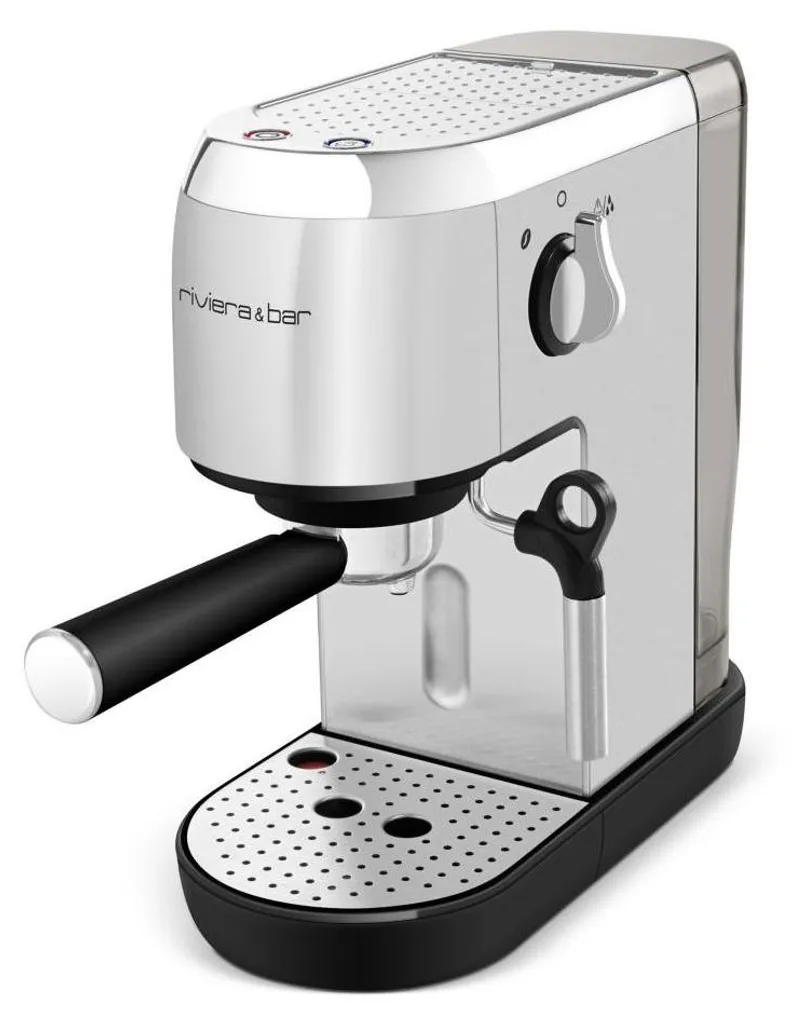 Machine Expresso Manuelle Compacte 15 Bars Inox pour Espresso et Cappuccino