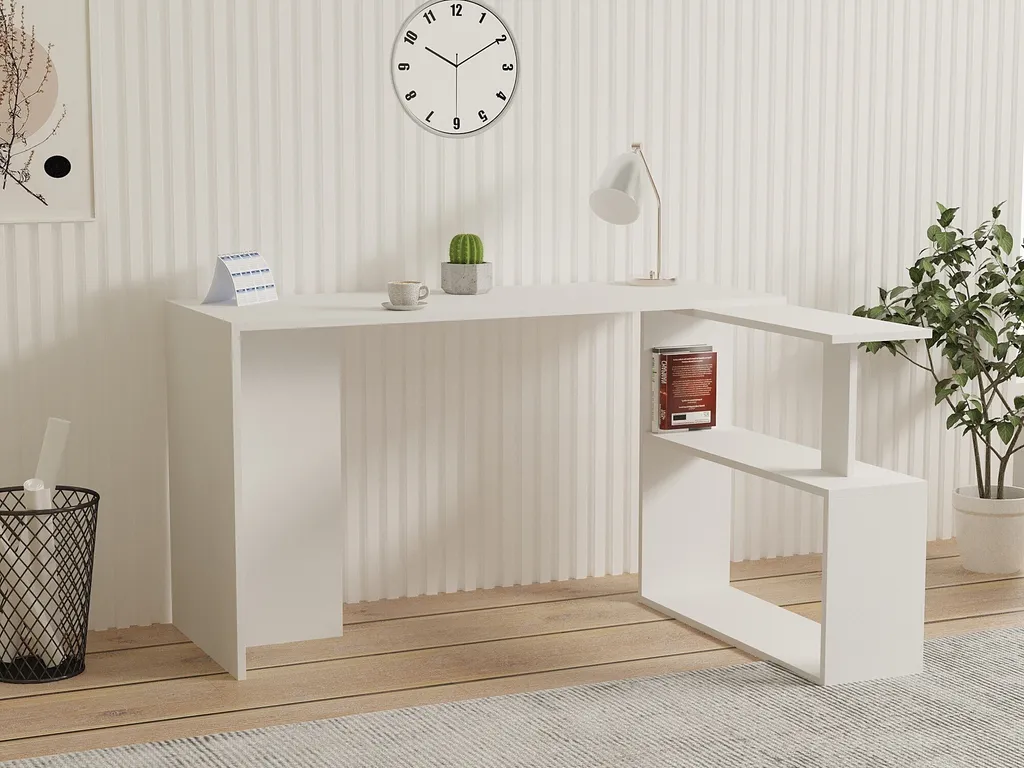 Table basse Cayko PUQ Skye Decor blanc 130cm en bois mélaminé de qualité