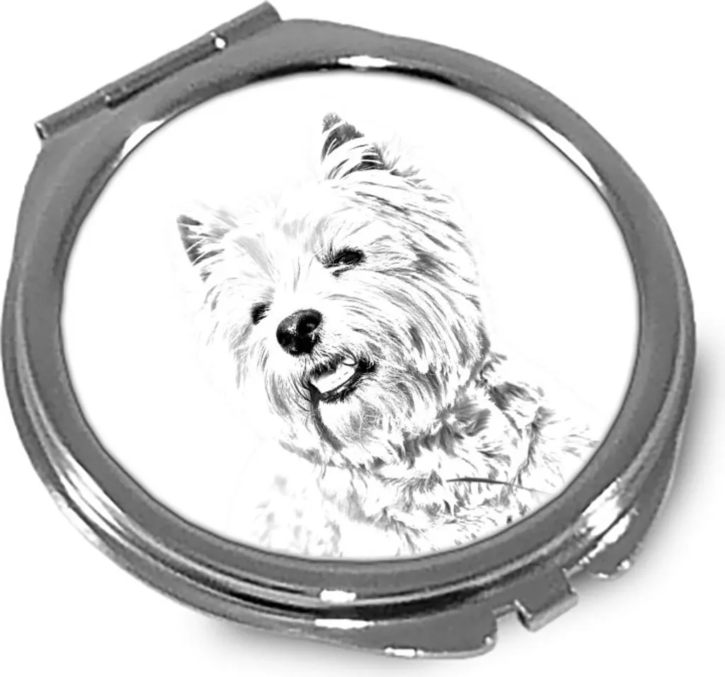 Specchietto Compatto Westie con Logo Art Dog - Accessorio Personalizzato