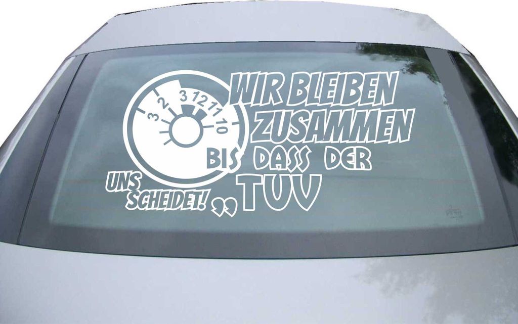 Indigos UG - Aufkleber Heckscheibe & Motorklappe DE6979 - weiß - 600x284 mm - Dass der uns scheidet - Auto Scheiben Fenster Heckklappe Tuning Raci...