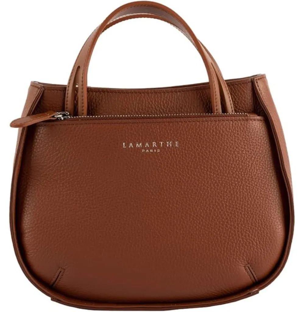 Besace Lamarthe Fidèle en cuir marron, sac à main bandoulière chic