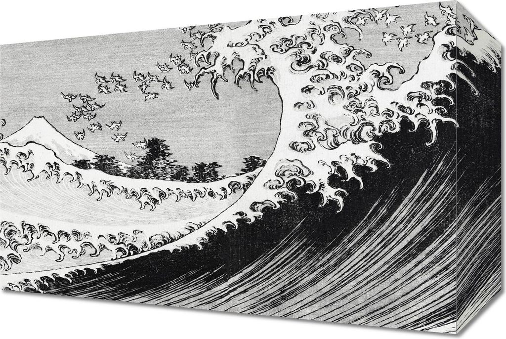 Bild 30x20cm Hundert Ansichten des Berges Fuji, Hokusai Vintage für das Wohnzimmer