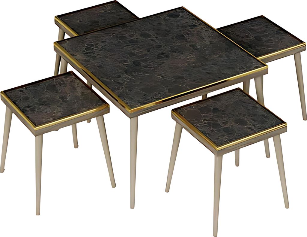 Elegantes Wohnzimmer-Set aus Holz in Schwarz mit modernem Design