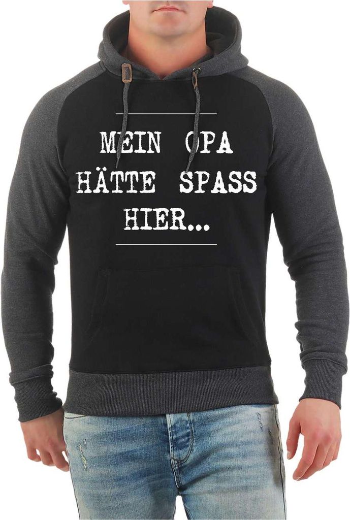 Herren Kapuzenpullover Mein Opa hätte Spass hier