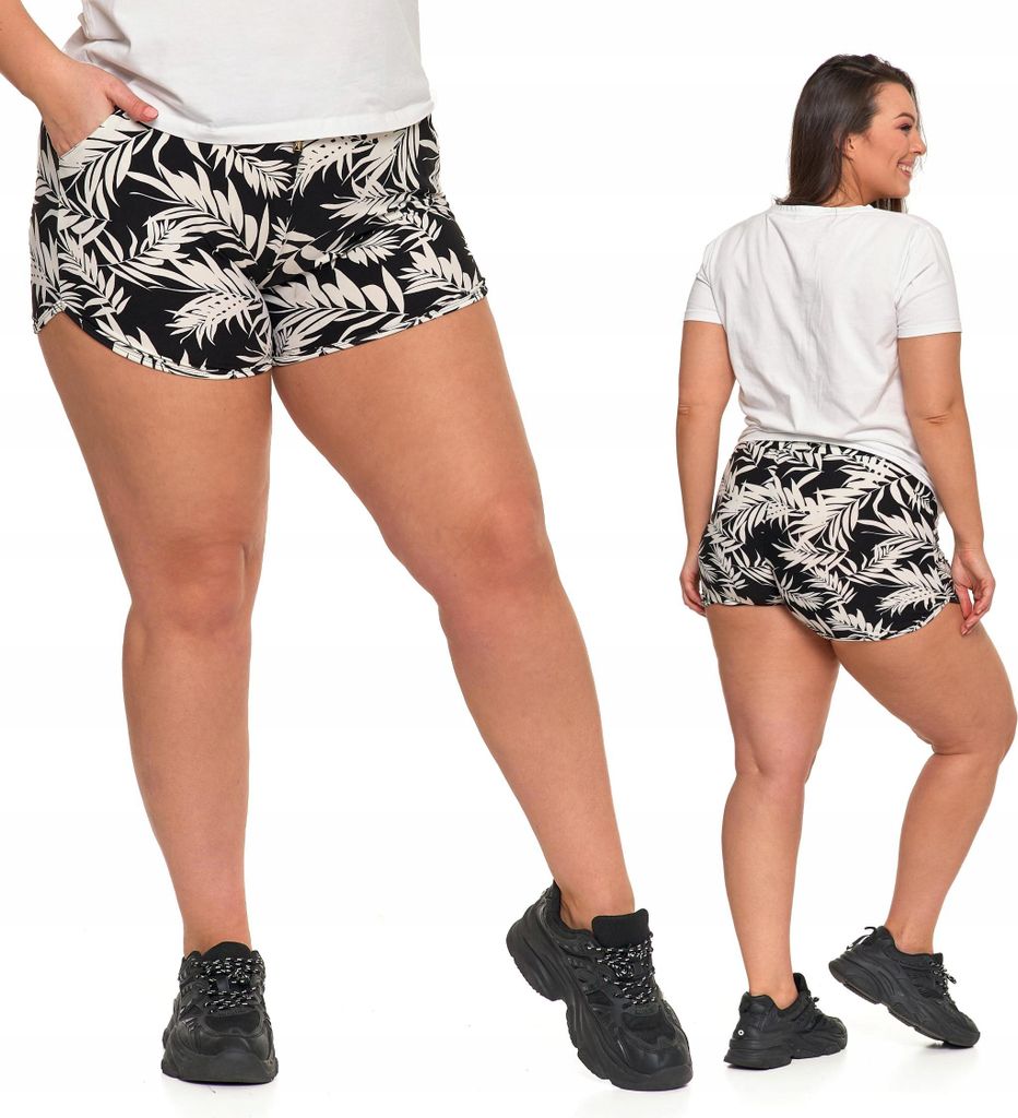Damen Shorts Jogginghose Shorts Schwarz-Weiß Bequem MORAJ Produktbild 