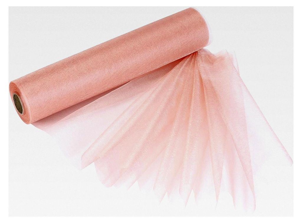 Organza-Rolle, schneeweiß, 25 m x 29 cm für Stuhlschärpen, Tischläufer, Weihnachtsfeiern, Hochzeitsdekoration, Heimwerkerprojekte, Pfirsich