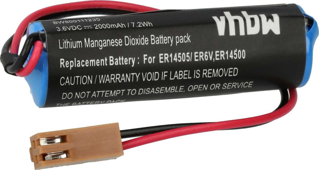 vhbw Batterie Ersatz für Toshiba ER6V, ER14500 für Messgerät (2000 mAh, 3,6 V, Li-MnO2)