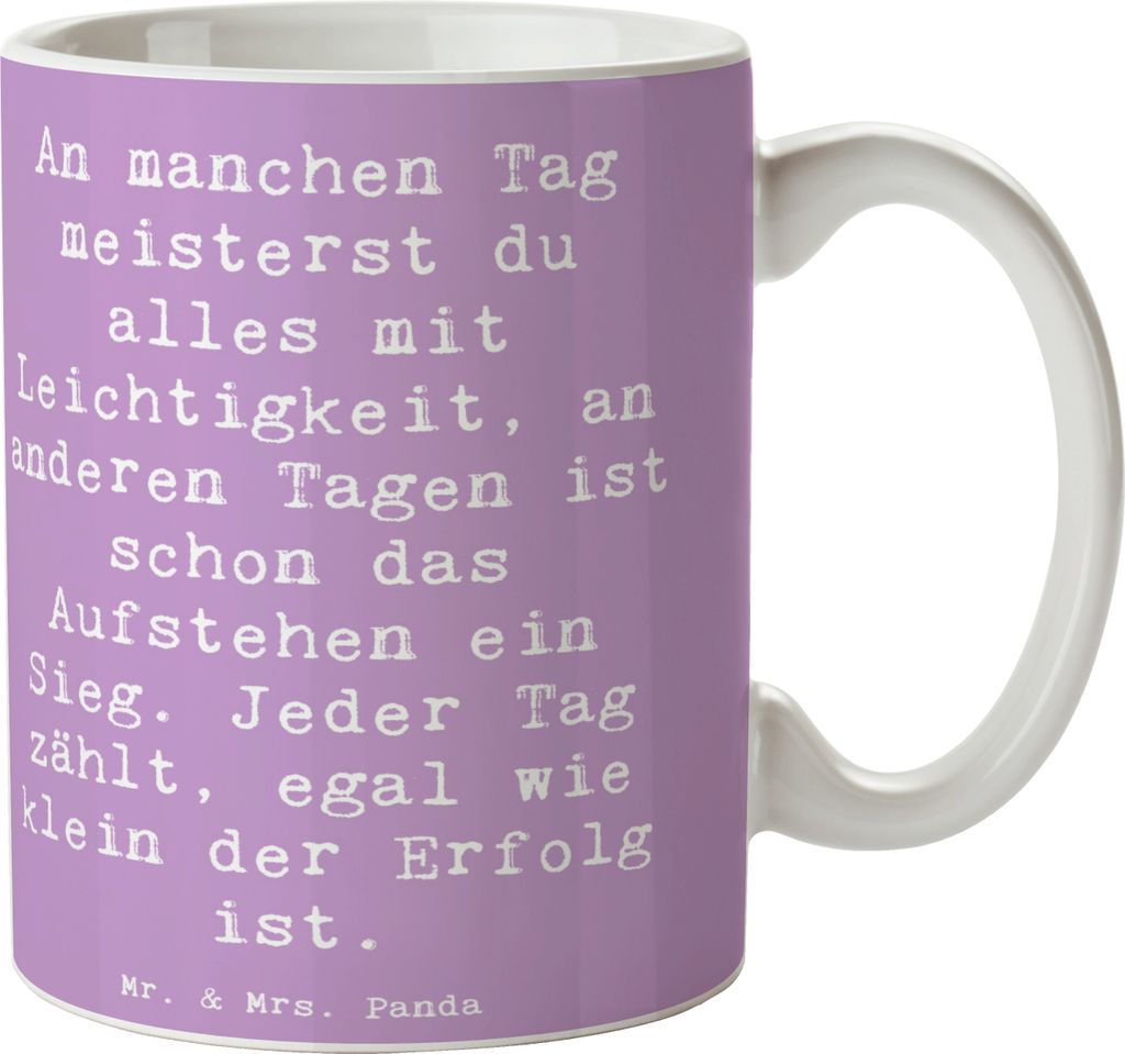 Mr. & Mrs. Panda Kaffeetasse Spruch Leichtigkeit im Alltag - Lavendeltraum - Geschenk, Wertschätzung, Kaffeebecher, Glück, Freude, Motivation, ho...