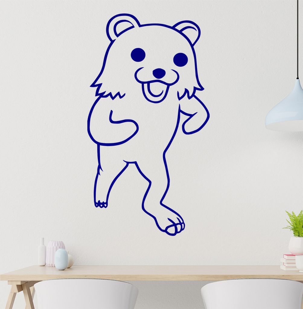 Pedobär rennend Wandtattoo in 6 Größen - Wandaufkleber Wall Sticker - Dekoration, Küche, Wohnzimmer, Schlafzimmer, Badezimmer