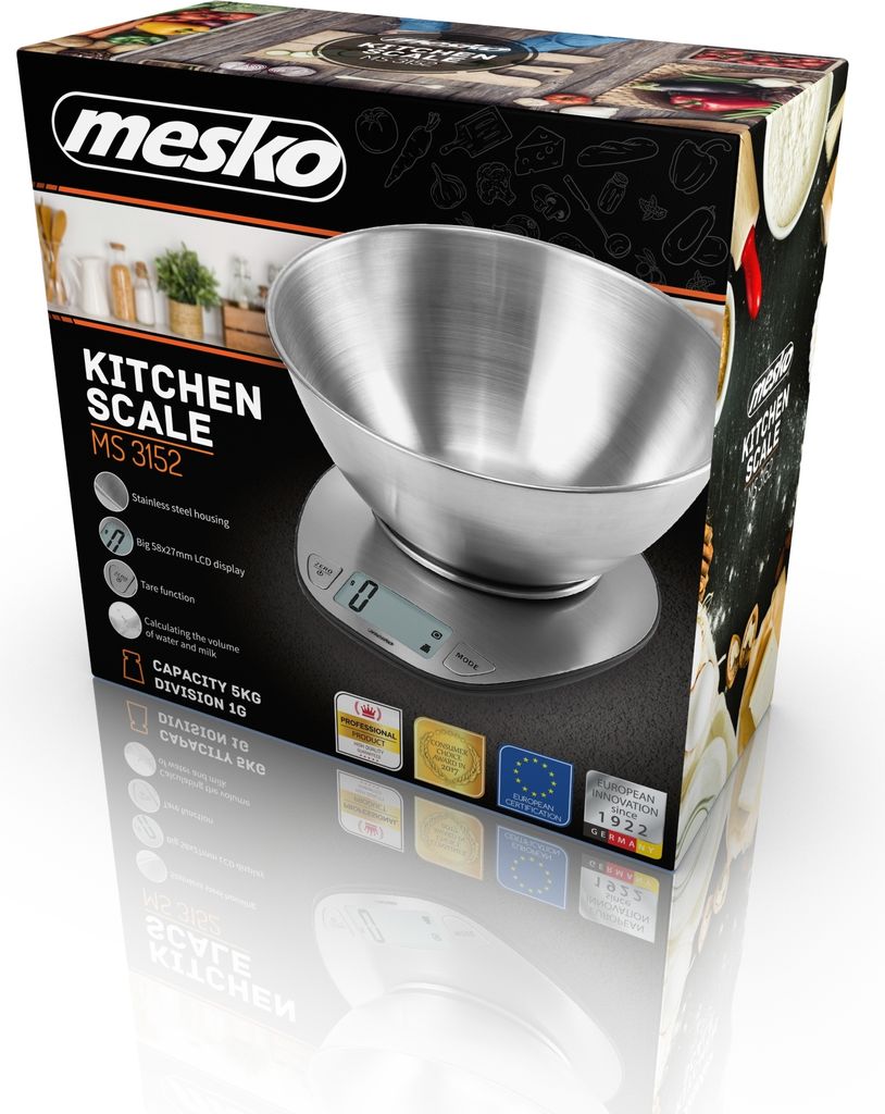 Mesko Home MS 3152, Elektronická kuchynská váha, 5 kg, 1 g, Obrázok produktu 