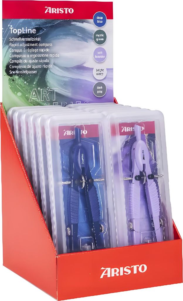 Aristo TopLine Schnellverstellzirkel 12er Display, ART Series sortiert