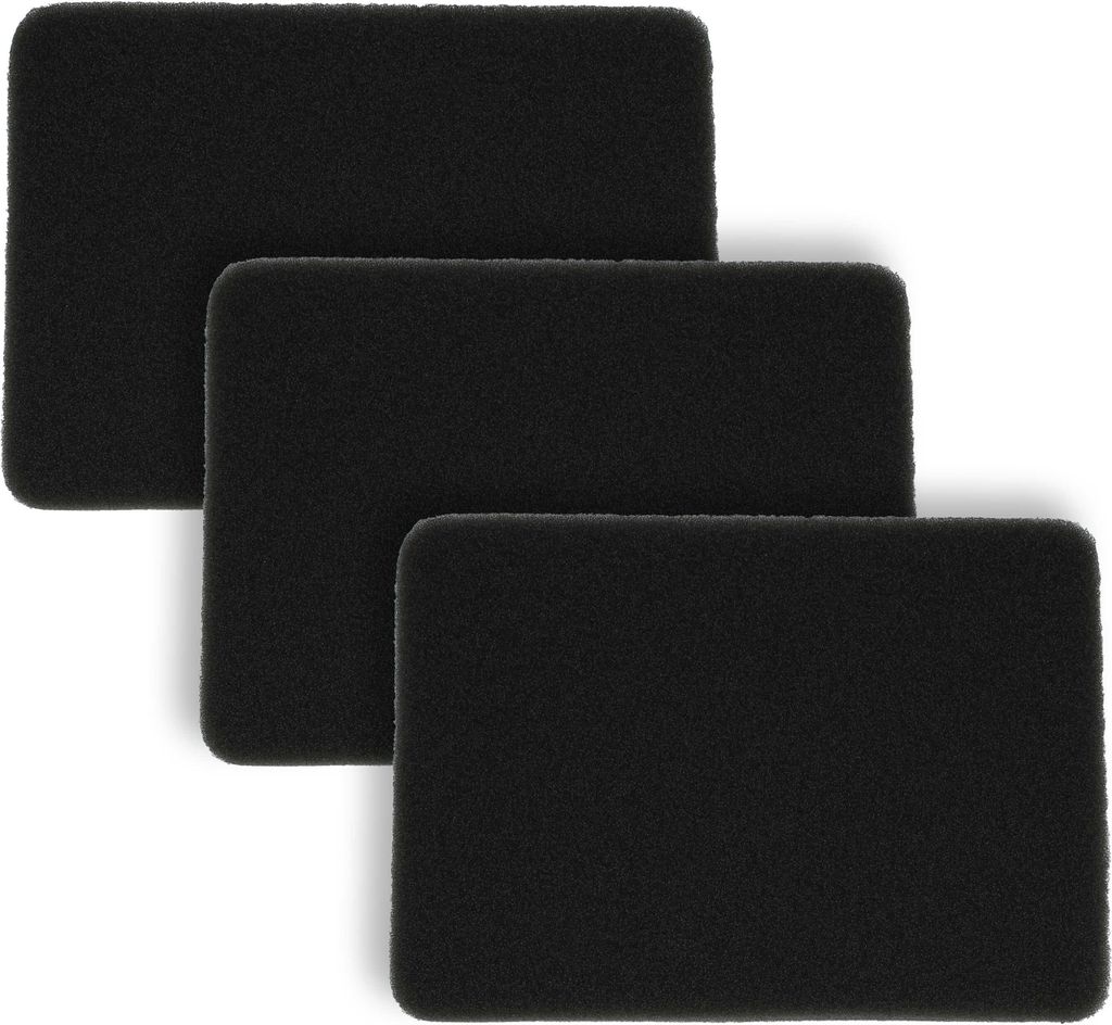 vhbw 3x Staubsaugerfilter kompatibel mit Rowenta RO8386UA/410, RO8376UA/410 Staubsauger - Schaumstofffilter Schwarz