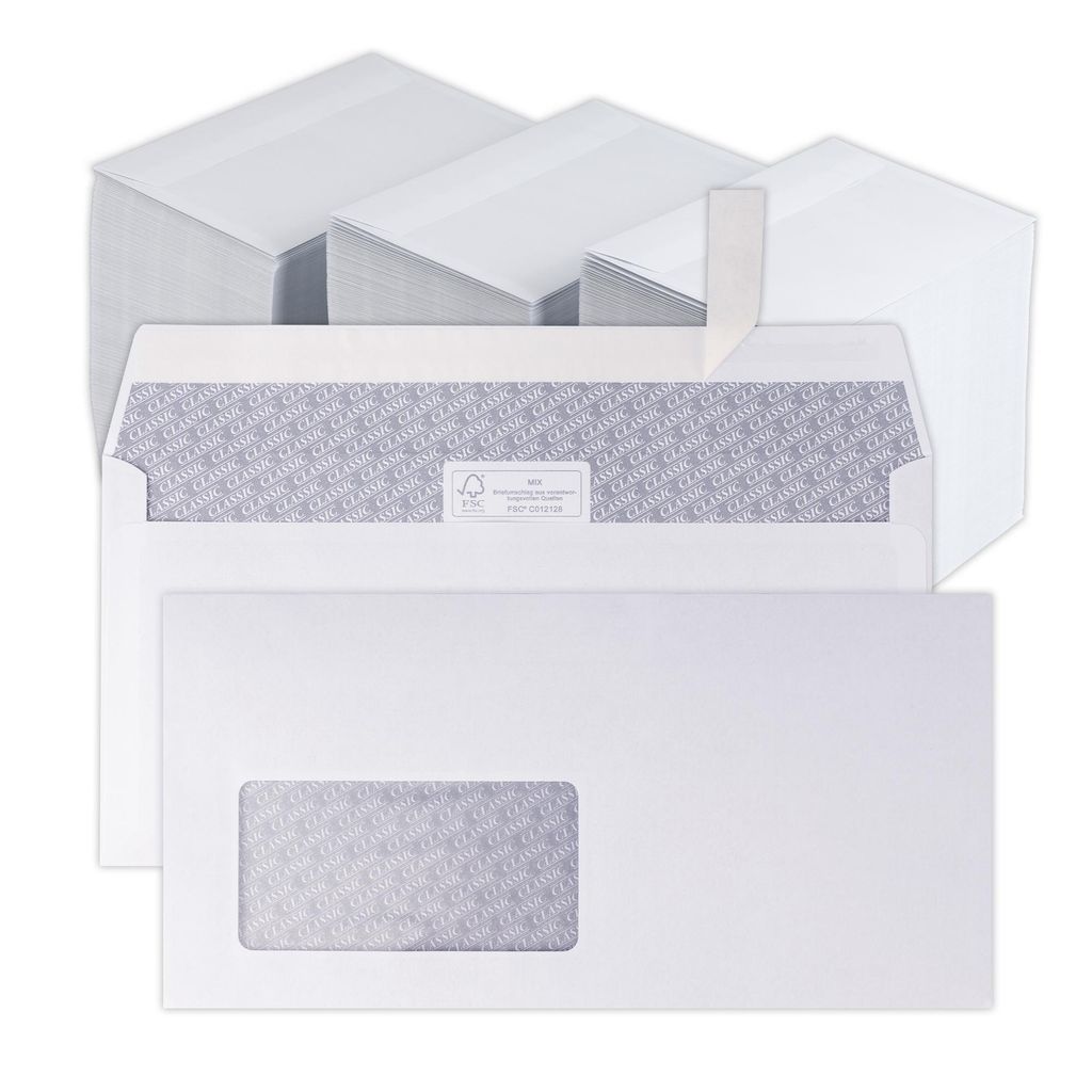 250 pièces Enveloppes - C5/6 DIN Lang Enveloppes avec Image du produit 