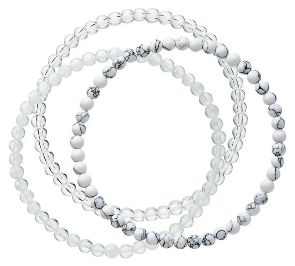 Set élégant de bracelets en perles 43043.3 blanc pour femme chic