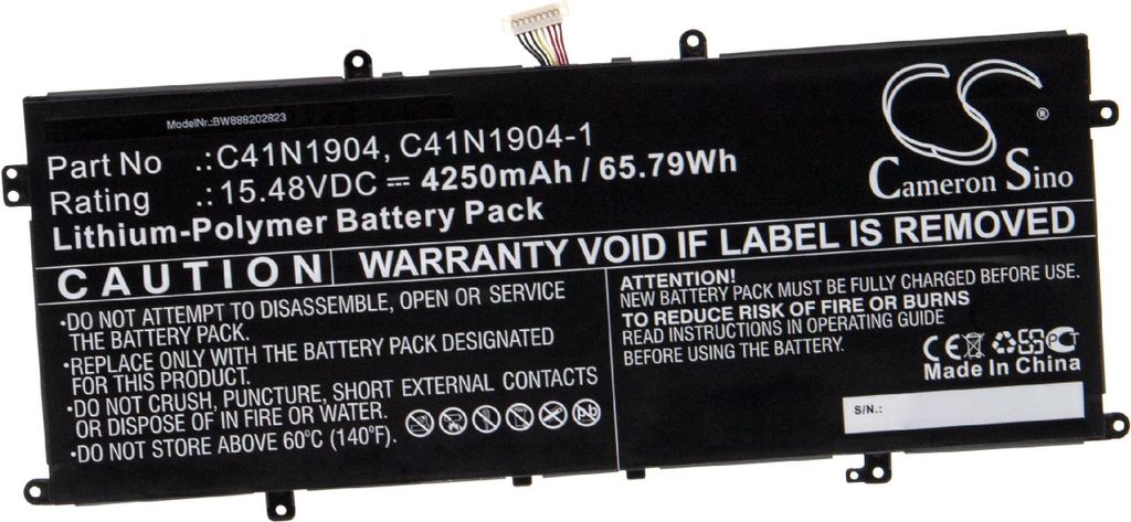 vhbw Akku kompatibel mit Asus ZenBook Flip 13 UX363EA-EM154R, UX363EA-EM123T, UX363EA-EM123R, UX363EA-EM113T Notebook (4250 mAh, 15,48 V, Li-Polymer)