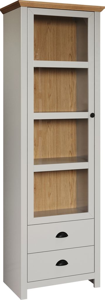 Vitrine >Landside< in Lichtgrau Melamin - 65x201x41 (BxHxT)