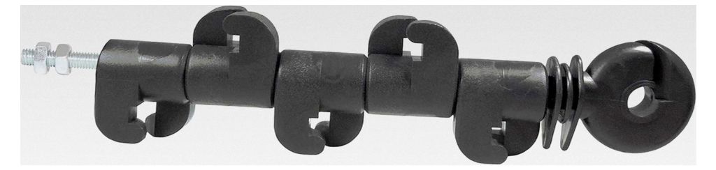 2X Plus/Minus Abstandsisolator (6er) 220mm, Anfang & Ende - metrisch M6 - Spezialisolatoren aus Deutschland