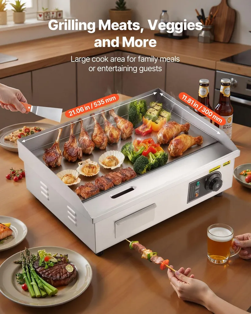 Plancha électrique professionnelle 3200W - Plaque de cuisson gastronomique