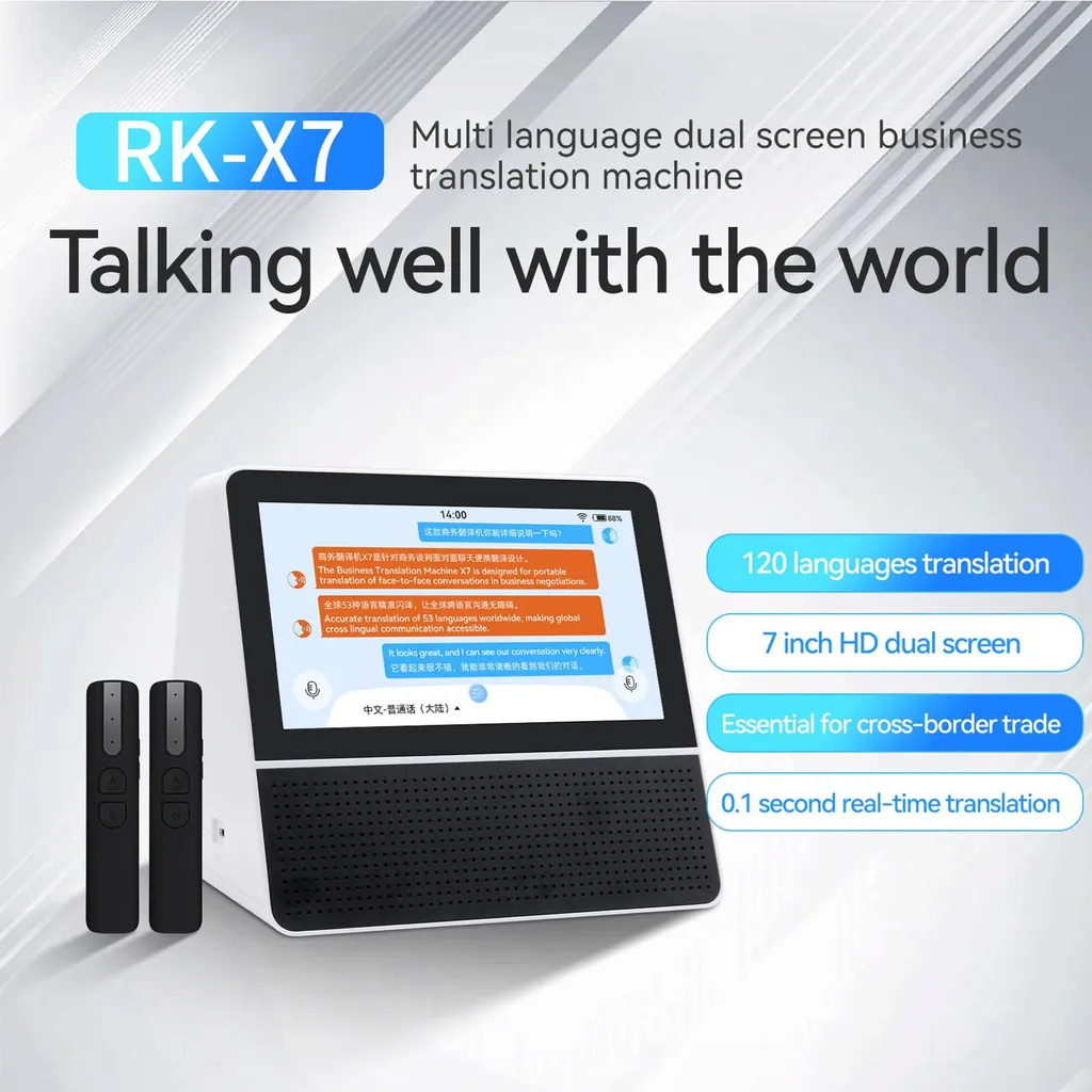 Interprète numérique double écran tactile 7'' WiFi multi-langues