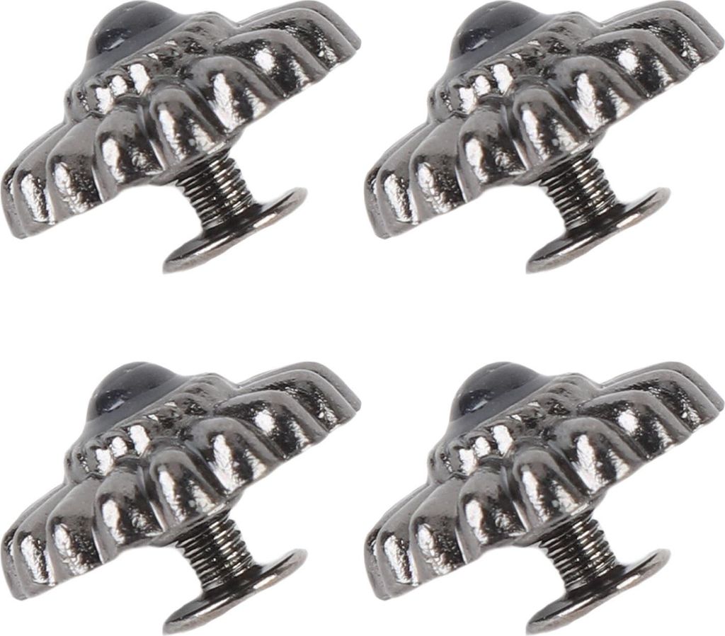 10 Sets Metallschraubenknöpfe in Gunmetal-Farbe, 16,5 mm, Blumenmuster, 4,5 mm gekreuzte Schrauben zur Verzierung von Taschen und Koffern
