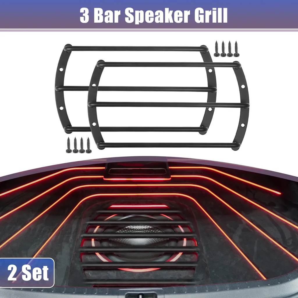 Grille Haut-Parleur 8 Pouces en Fer Noir - Protection Subwoofer 3 Barres