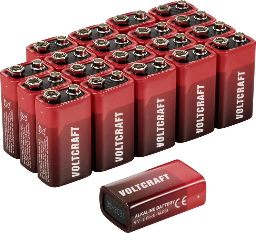 Voltcraft Block Batterie 6 Lr61 9 V Alkali Mangan 550m Ah 20 Stück
