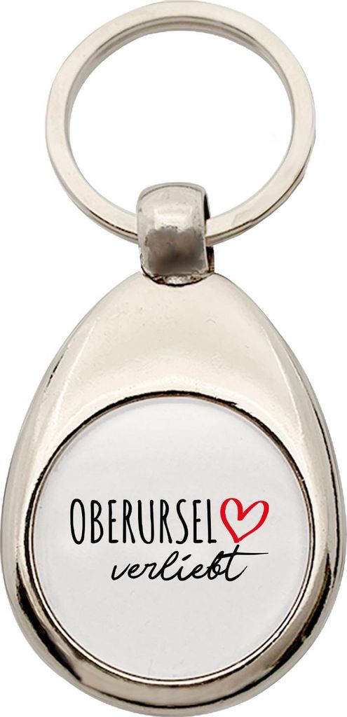 Huuraa Schlüsselanhänger Oberursel (Taunus) verliebt Metall Schlüsselring Einkaufswagenchip Geschenkidee