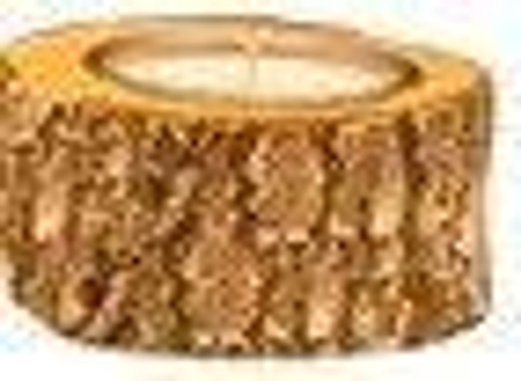 House of Rustic Kerzenhalter aus Holz Ø 16 x 7,5 cm mit weißer Kerze