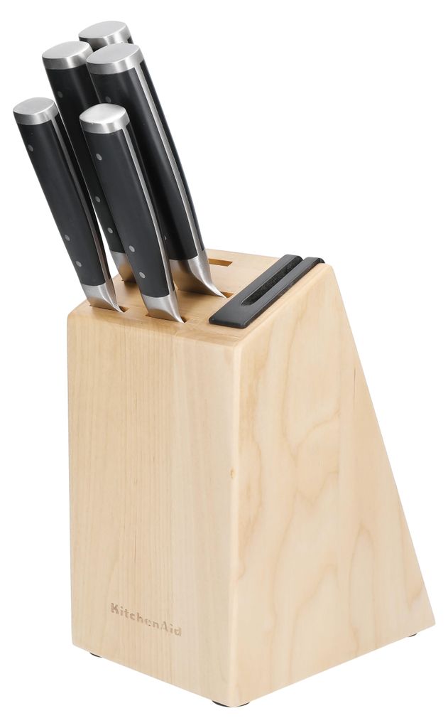 KitchenAid Messerblock Gourmet Birke-Edelstahl 6-tlg - Produktbild 