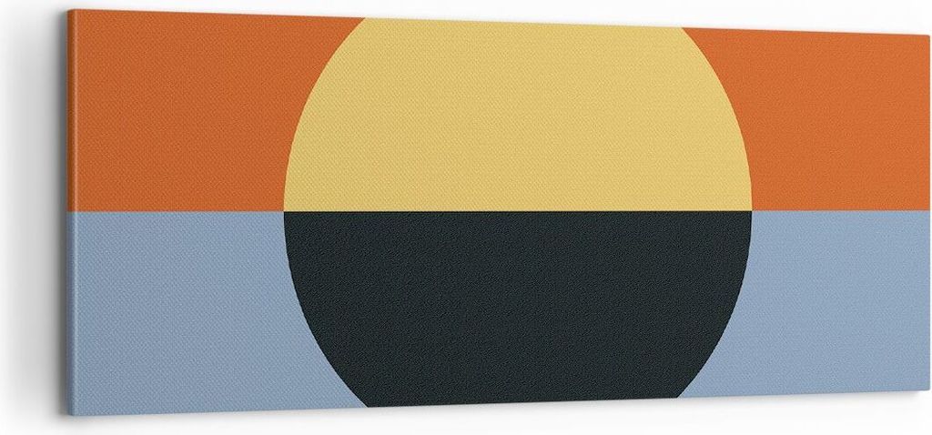Bild auf Leinwand - Leinwandbild - Einteilig - Abstraktion Halbkreis Kontrast - 100x40cm - Wand Bild - Wanddeko - Wandbilder - Leinwanddruck - Bild...