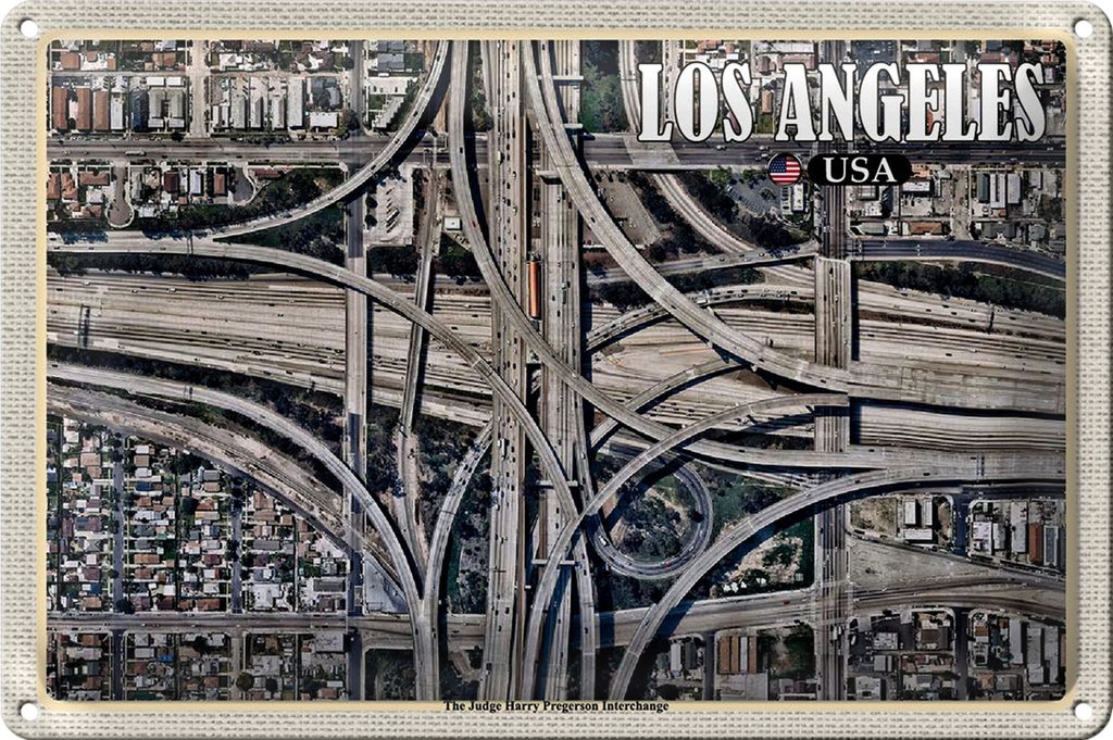 Blechschild Reise 18x12cm Los Angeles USA Judge Harry Pregerson