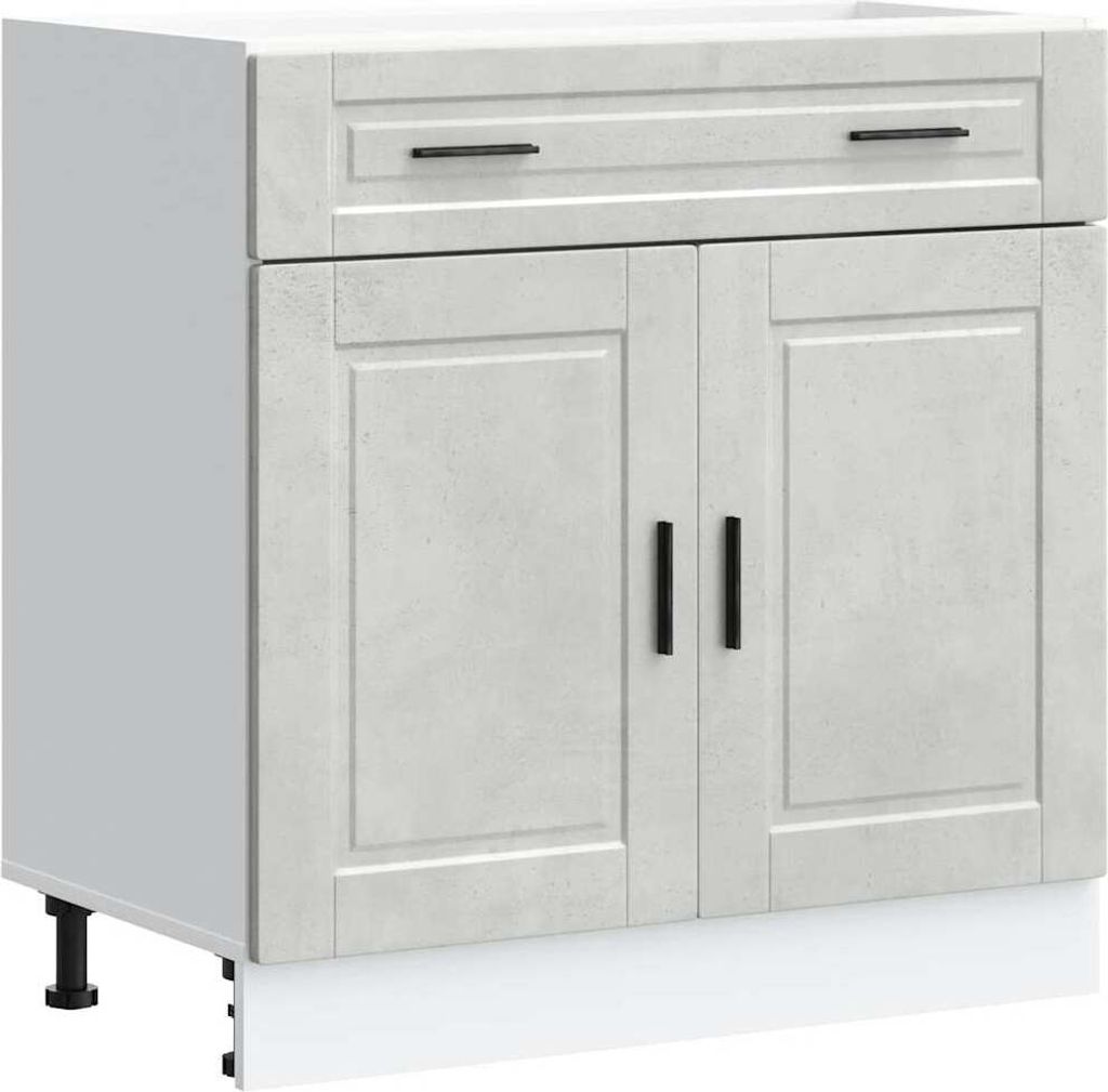 vidaXL Élément bas de cuisine Porto gris béton Matériau Image du produit 