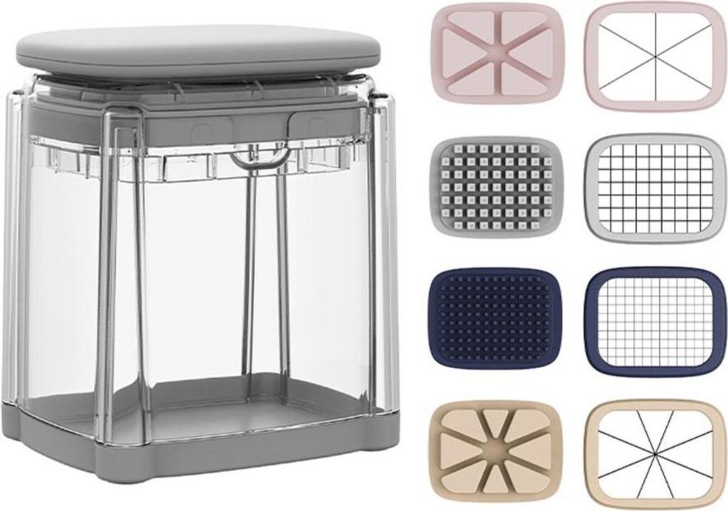 INF Multifunktionaler Gemüsezerkleinerer mit Druckmechanismus und 4 Klingen