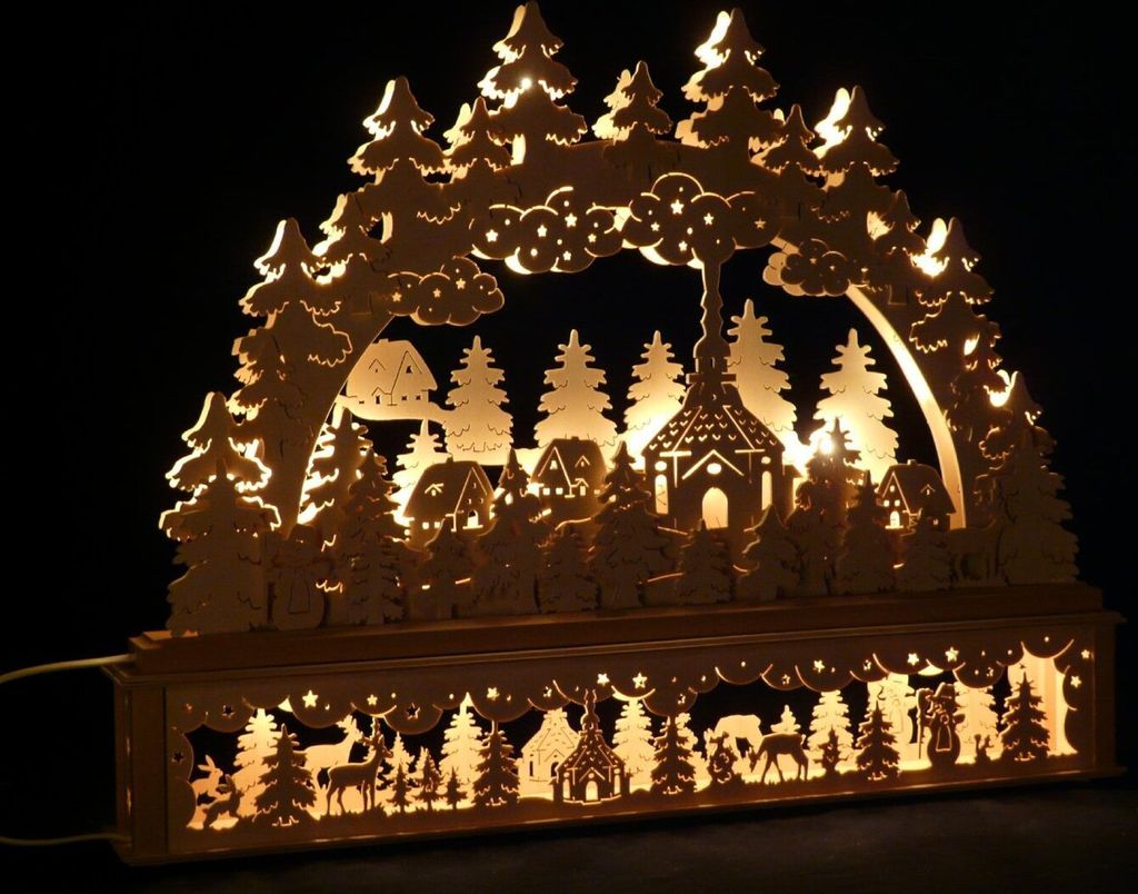 Original Erzgebirgischer Marken Schwibbogen Lichterbogen 70 x 53 cmK70-B_87