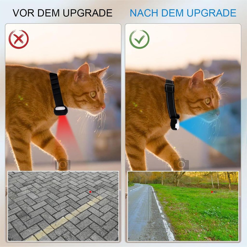 Katzen & Hunde Kamera Halsband  Upgrade 1080P Pet Cam,