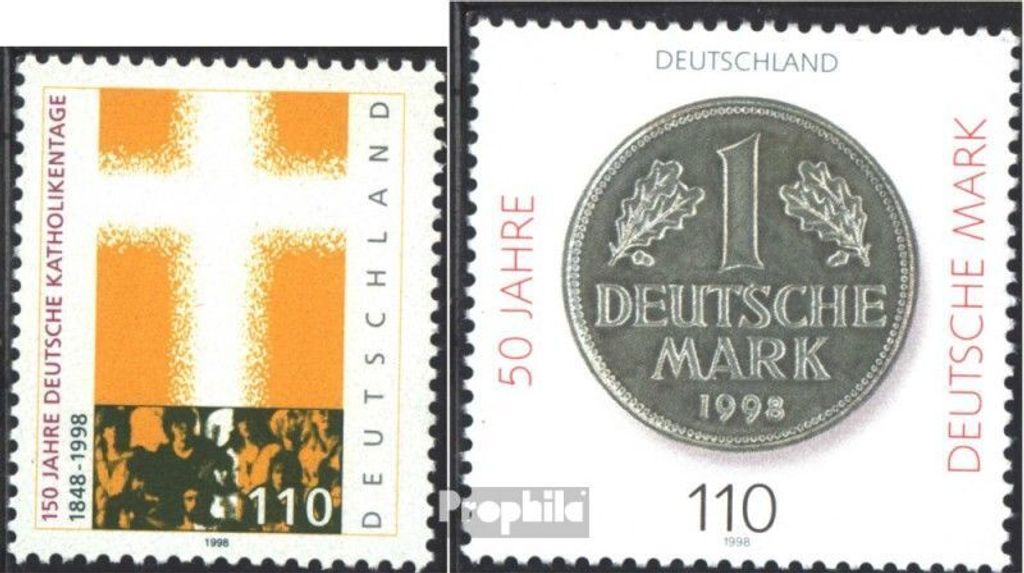 Briefmarken BRD (BR.Deutschland) 1998 Mi 1995,1996 (kompl.Ausg.) gestempelt Deutscher Katholikentag