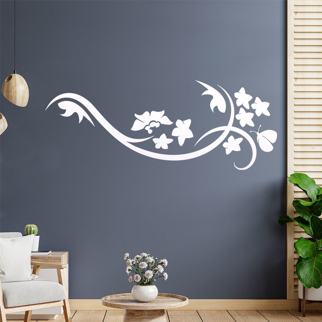 Blüte Blume Tribal Wandtattoo in 6 Größen - Wandaufkleber Wall Sticker - Dekoration, Küche, Wohnzimmer, Schlafzimmer, Badezimmer