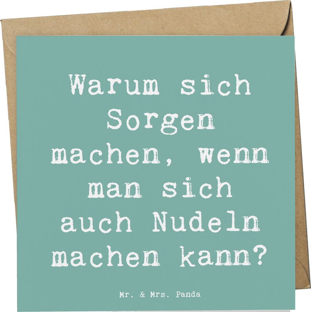 Mr. & Mrs. Panda Glückwunschkarte Spruch Gelassenheit in Krisen - Meeresbrise - Geschenk, handgefertigt, Klappkarte, Leben meistern, faltkarte, in...