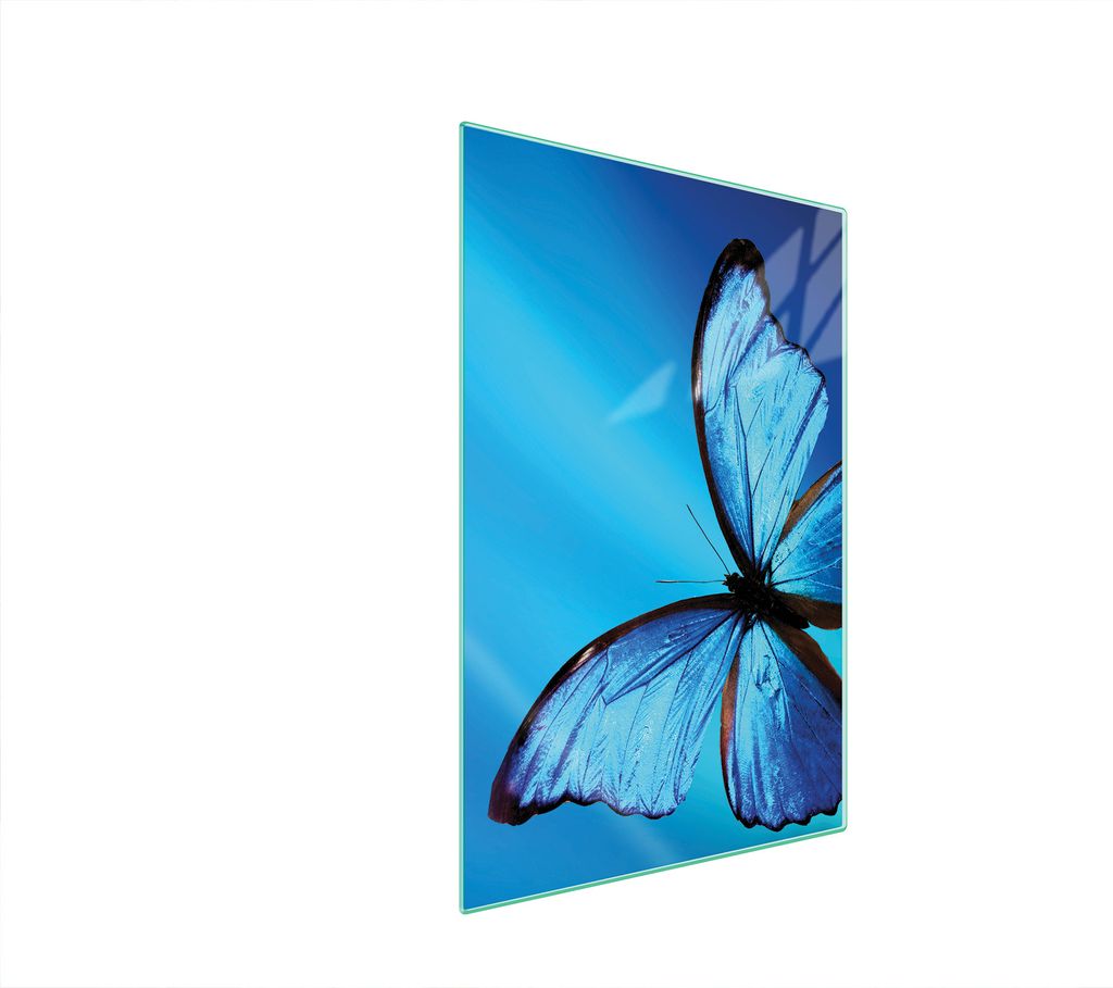 Herdabdeckplatte 35x52 Glaskeramikkochfeld Abdeckung Spritzschutz Glasplatte Deko Schneidebrett Schmetterling Blau