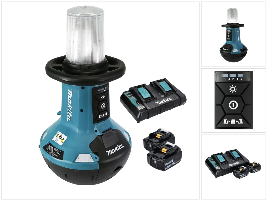 Lampe de Zone LED 360° Makita DML810 Pack Complet avec Chargeur Double