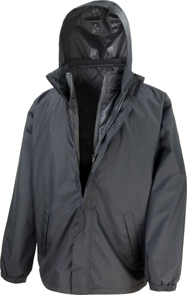Result Core - Jacke, wasserfest 3 in 1 für Herren RW10220 (4XL) (Schwarz)