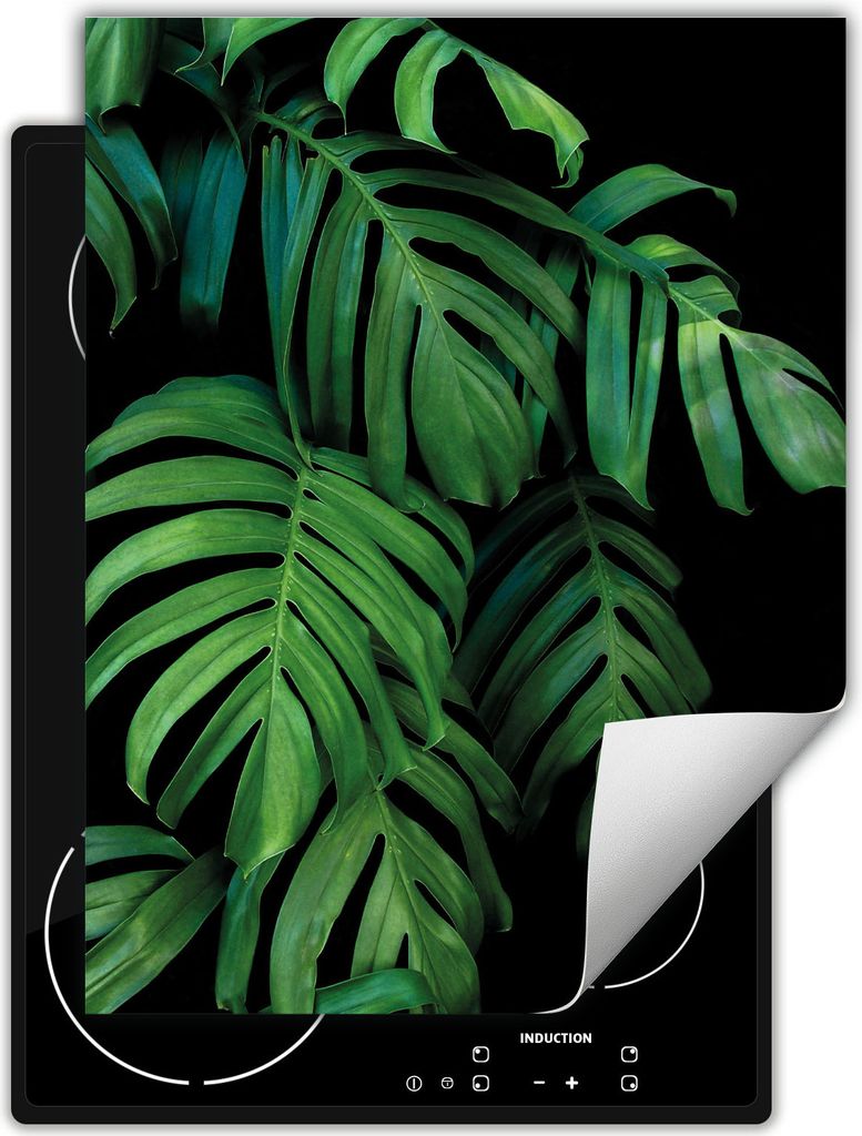 DarHaus Herdabdeckplatte Einteilig Küche Abdeckplatte für Glaskeramikfeld Abdeckung Induktionskochfeld Aufrollbare Matte 40x52 cm, schwarz - Mons...