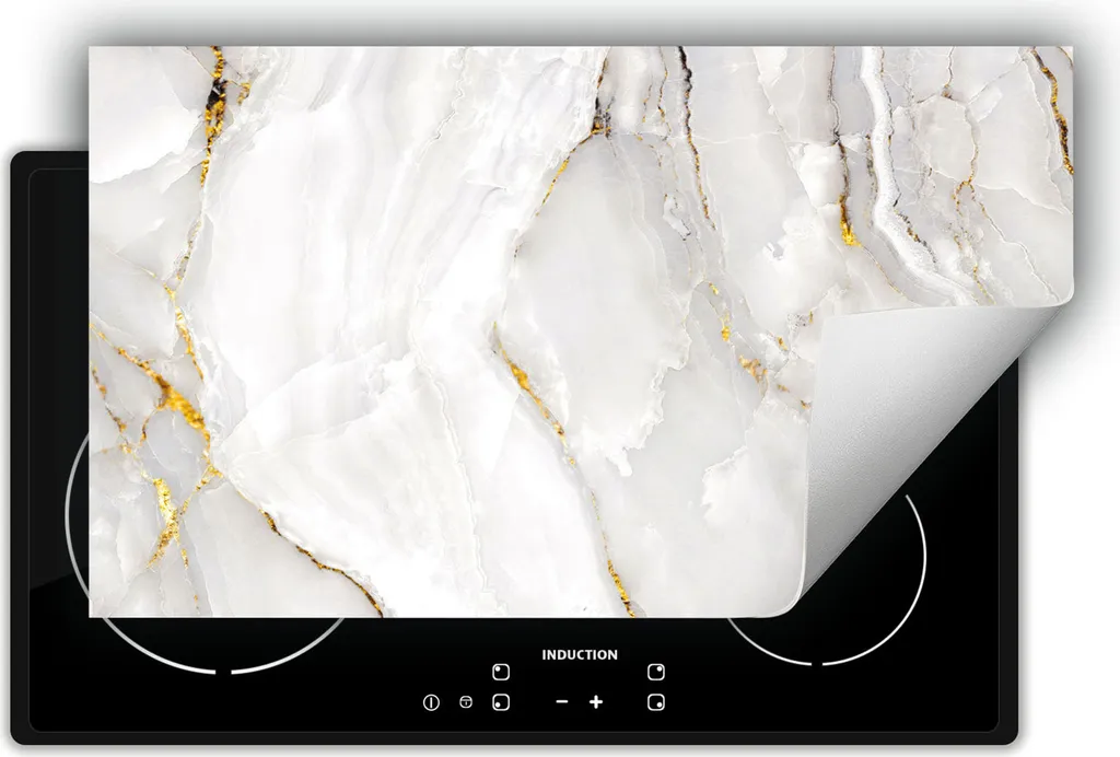 Tappetino Salva-Induzione DarHaus 90x52 cm - Effetto Marmo Bianco